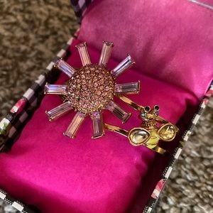 Betsey Johnson bee and flower cuff bracelet